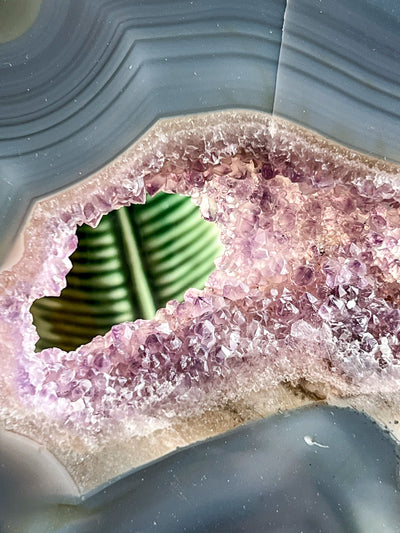 AMETHYST AGATE SLAB Revive In Style Vintage Furniture Painted Refinished Redesign Beautiful One of a Kind Artistic Antique Unique Home Decor Interior Design French Country Shabby Chic Cottage Farmhouse Grandmillenial Coastal Chalk Paint Metallic Glam Eclectic Quality Dovetailed Rustic Furniture Painter Pinterest Bedroom Living Room Entryway Kitchen Home Trends House Styles Decorating ideas