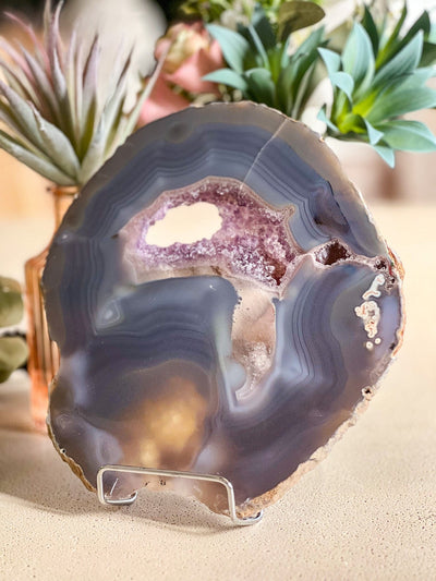 AMETHYST AGATE SLAB Revive In Style Vintage Furniture Painted Refinished Redesign Beautiful One of a Kind Artistic Antique Unique Home Decor Interior Design French Country Shabby Chic Cottage Farmhouse Grandmillenial Coastal Chalk Paint Metallic Glam Eclectic Quality Dovetailed Rustic Furniture Painter Pinterest Bedroom Living Room Entryway Kitchen Home Trends House Styles Decorating ideas