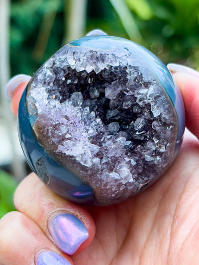 AMETHYST GEODE SPHERE Revive In Style Vintage Furniture Painted Refinished Redesign Beautiful One of a Kind Artistic Antique Unique Home Decor Interior Design French Country Shabby Chic Cottage Farmhouse Grandmillenial Coastal Chalk Paint Metallic Glam Eclectic Quality Dovetailed Rustic Furniture Painter Pinterest Bedroom Living Room Entryway Kitchen Home Trends House Styles Decorating ideas