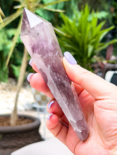 AMETHYST WAND ON STAND Revive In Style Vintage Furniture Painted Refinished Redesign Beautiful One of a Kind Artistic Antique Unique Home Decor Interior Design French Country Shabby Chic Cottage Farmhouse Grandmillenial Coastal Chalk Paint Metallic Glam Eclectic Quality Dovetailed Rustic Furniture Painter Pinterest Bedroom Living Room Entryway Kitchen Home Trends House Styles Decorating ideas