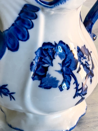 BLUE & WHITE VINTAGE IRONSTONE PITCHER / VASE Revive In Style Vintage Furniture Painted Refinished Redesign Beautiful One of a Kind Artistic Antique Unique Home Decor Interior Design French Country Shabby Chic Cottage Farmhouse Grandmillenial Coastal Chalk Paint Metallic Glam Eclectic Quality Dovetailed Rustic Furniture Painter Pinterest Bedroom Living Room Entryway Kitchen Home Trends House Styles Decorating ideas