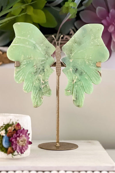 CHRYSOPRASE BUTTERFLY WINGS ON SHIMMERY STAND Revive In Style Vintage Furniture Painted Refinished Redesign Beautiful One of a Kind Artistic Antique Unique Home Decor Interior Design French Country Shabby Chic Cottage Farmhouse Grandmillenial Coastal Chalk Paint Metallic Glam Eclectic Quality Dovetailed Rustic Furniture Painter Pinterest Bedroom Living Room Entryway Kitchen Home Trends House Styles Decorating ideas