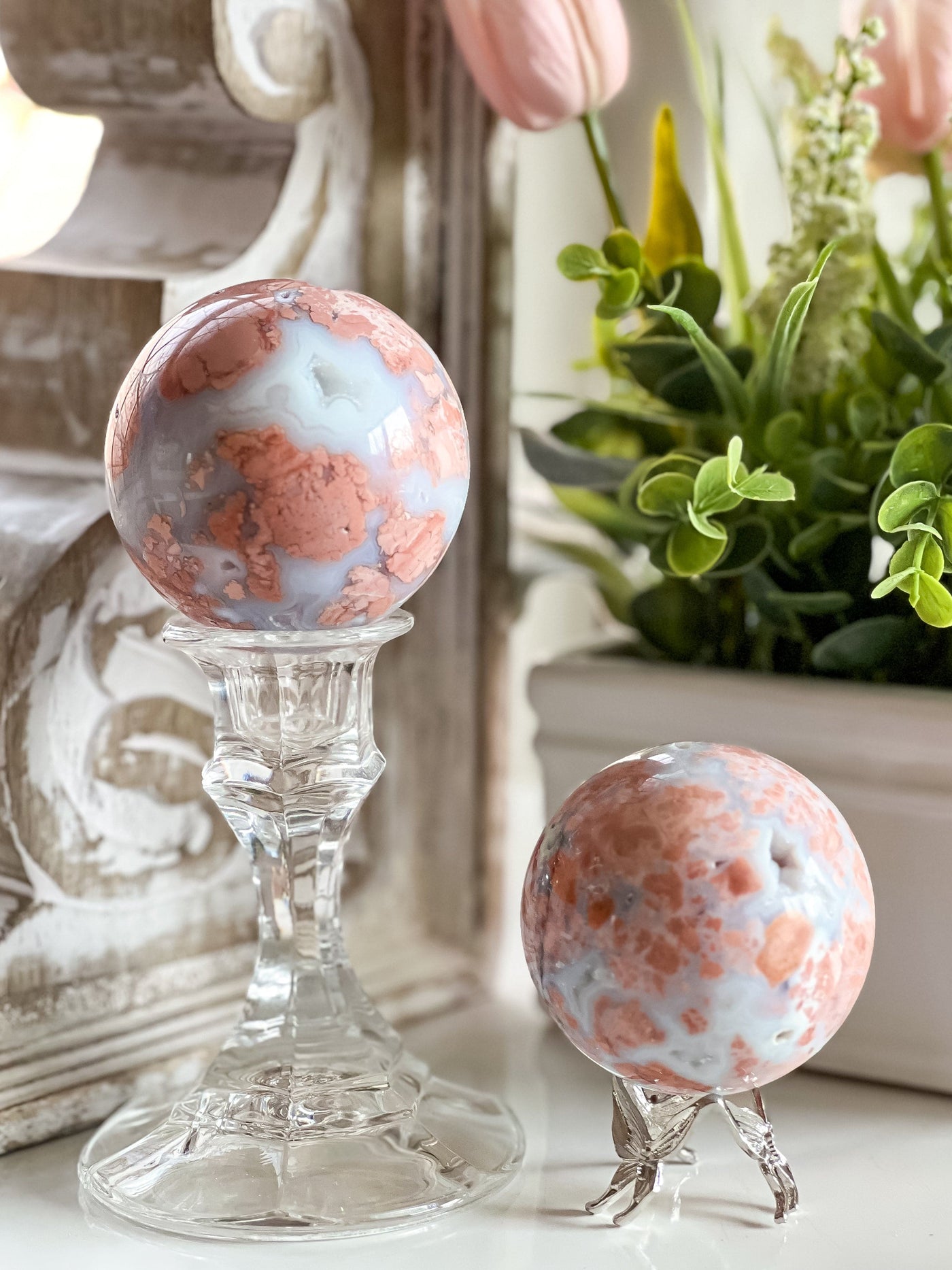 COTTON CANDY PINK AGATE DRUZY SPHERE Revive In Style Vintage Furniture Painted Refinished Redesign Beautiful One of a Kind Artistic Antique Unique Home Decor Interior Design French Country Shabby Chic Cottage Farmhouse Grandmillenial Coastal Chalk Paint Metallic Glam Eclectic Quality Dovetailed Rustic Furniture Painter Pinterest Bedroom Living Room Entryway Kitchen Home Trends House Styles Decorating ideas
