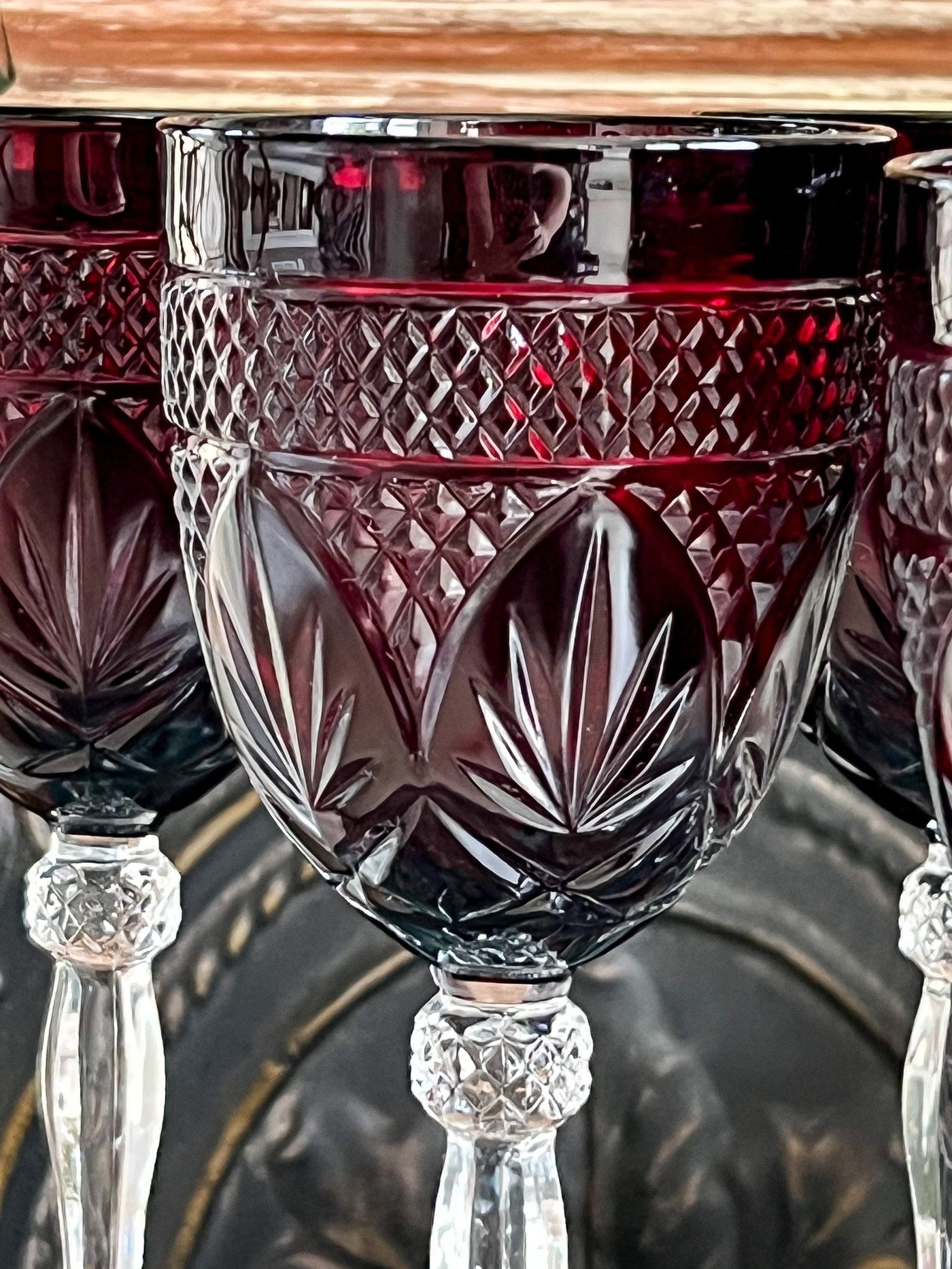 CUT CRYSTAL D'ARQUES DURAND RUBY RED WINE GLASSES SET OF 6 Revive In Style Vintage Furniture Painted Refinished Redesign Beautiful One of a Kind Artistic Antique Unique Home Decor Interior Design French Country Shabby Chic Cottage Farmhouse Grandmillenial Coastal Chalk Paint Metallic Glam Eclectic Quality Dovetailed Rustic Furniture Painter Pinterest Bedroom Living Room Entryway Kitchen Home Trends House Styles Decorating ideas