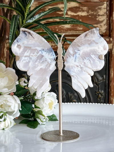 DENDRITIC BUTTERFLY WINGS ON SHIMMERY STAND (MEDIUM) Revive In Style Vintage Furniture Painted Refinished Redesign Beautiful One of a Kind Artistic Antique Unique Home Decor Interior Design French Country Shabby Chic Cottage Farmhouse Grandmillenial Coastal Chalk Paint Metallic Glam Eclectic Quality Dovetailed Rustic Furniture Painter Pinterest Bedroom Living Room Entryway Kitchen Home Trends House Styles Decorating ideas