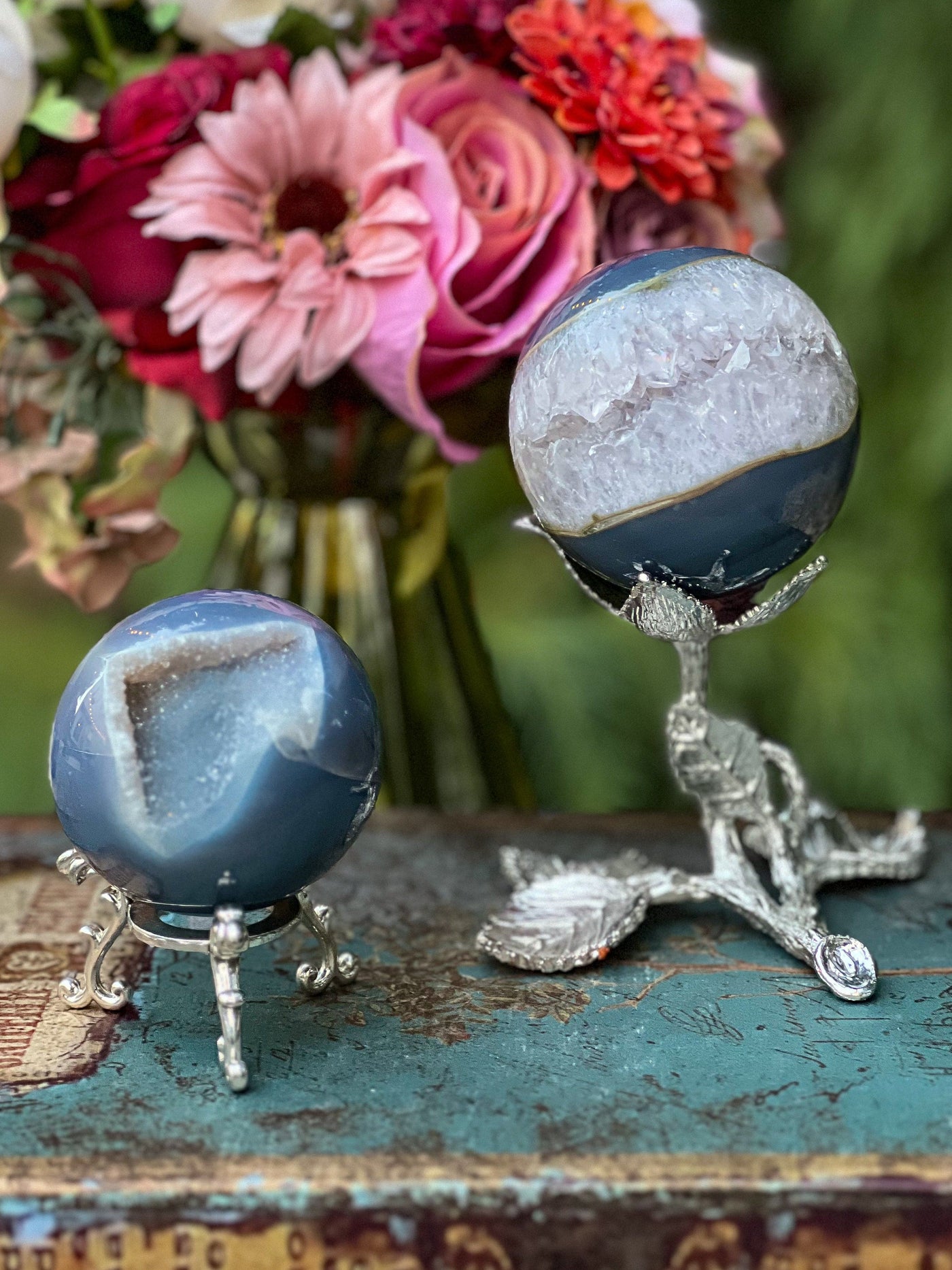 DRUZY AGATE SPHERE Revive In Style Vintage Furniture Painted Refinished Redesign Beautiful One of a Kind Artistic Antique Unique Home Decor Interior Design French Country Shabby Chic Cottage Farmhouse Grandmillenial Coastal Chalk Paint Metallic Glam Eclectic Quality Dovetailed Rustic Furniture Painter Pinterest Bedroom Living Room Entryway Kitchen Home Trends House Styles Decorating ideas