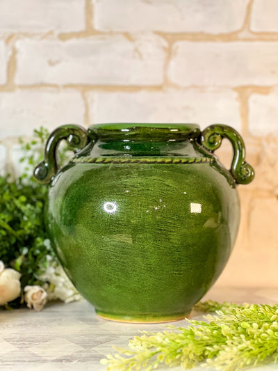 EMERALD GREEN POTTERY VASE Revive In Style Vintage Furniture Painted Refinished Redesign Beautiful One of a Kind Artistic Antique Unique Home Decor Interior Design French Country Shabby Chic Cottage Farmhouse Grandmillenial Coastal Chalk Paint Metallic Glam Eclectic Quality Dovetailed Rustic Furniture Painter Pinterest Bedroom Living Room Entryway Kitchen Home Trends House Styles Decorating ideas