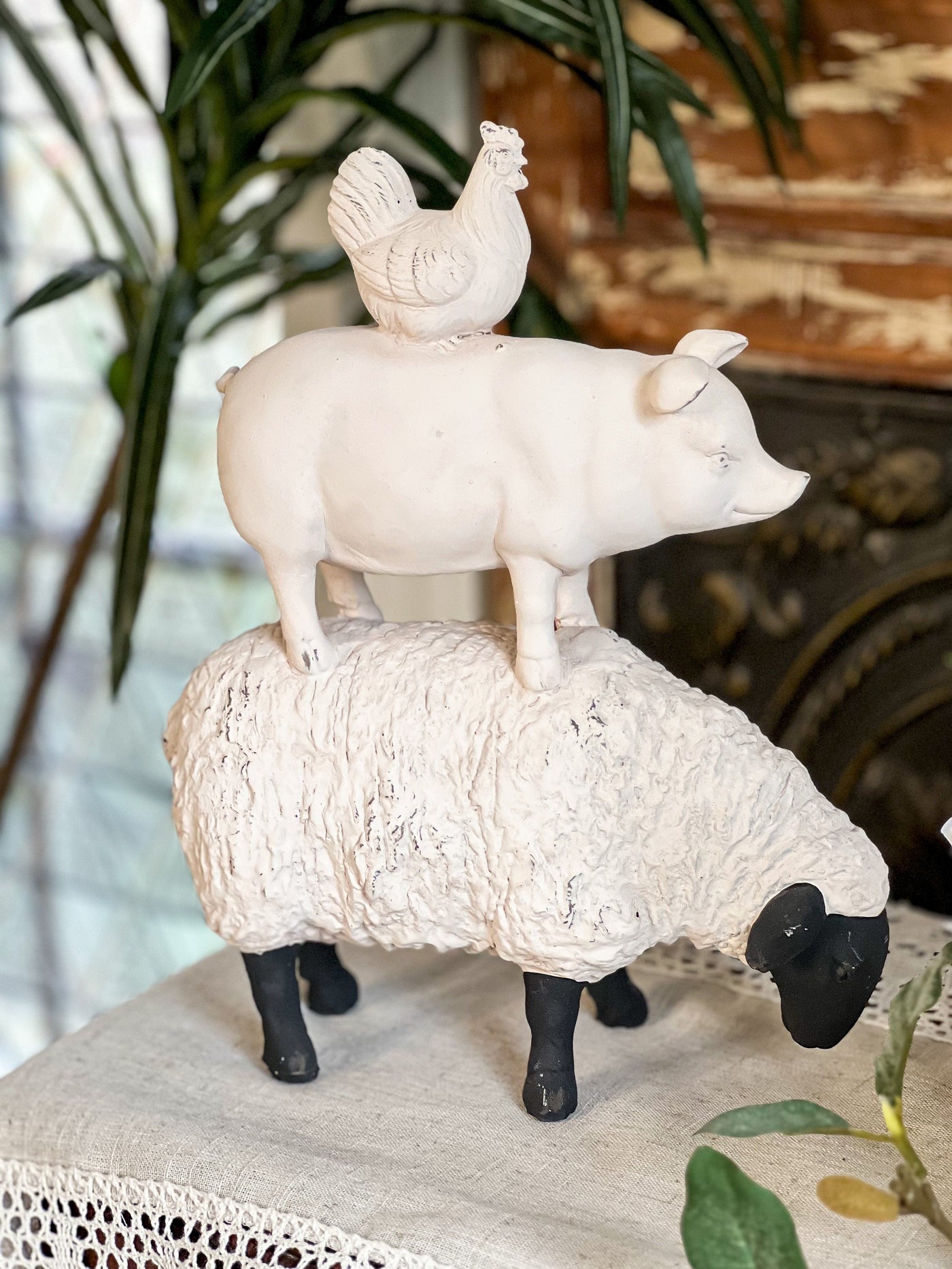FARM ANIMAL STATUES Revive In Style Vintage Furniture Painted Refinished Redesign Beautiful One of a Kind Artistic Antique Unique Home Decor Interior Design French Country Shabby Chic Cottage Farmhouse Grandmillenial Coastal Chalk Paint Metallic Glam Eclectic Quality Dovetailed Rustic Furniture Painter Pinterest Bedroom Living Room Entryway Kitchen Home Trends House Styles Decorating ideas