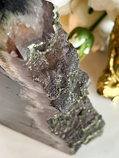 FLUORITE WITH PYRITE TOWER XL (RARE) Revive In Style Vintage Furniture Painted Refinished Redesign Beautiful One of a Kind Artistic Antique Unique Home Decor Interior Design French Country Shabby Chic Cottage Farmhouse Grandmillenial Coastal Chalk Paint Metallic Glam Eclectic Quality Dovetailed Rustic Furniture Painter Pinterest Bedroom Living Room Entryway Kitchen Home Trends House Styles Decorating ideas