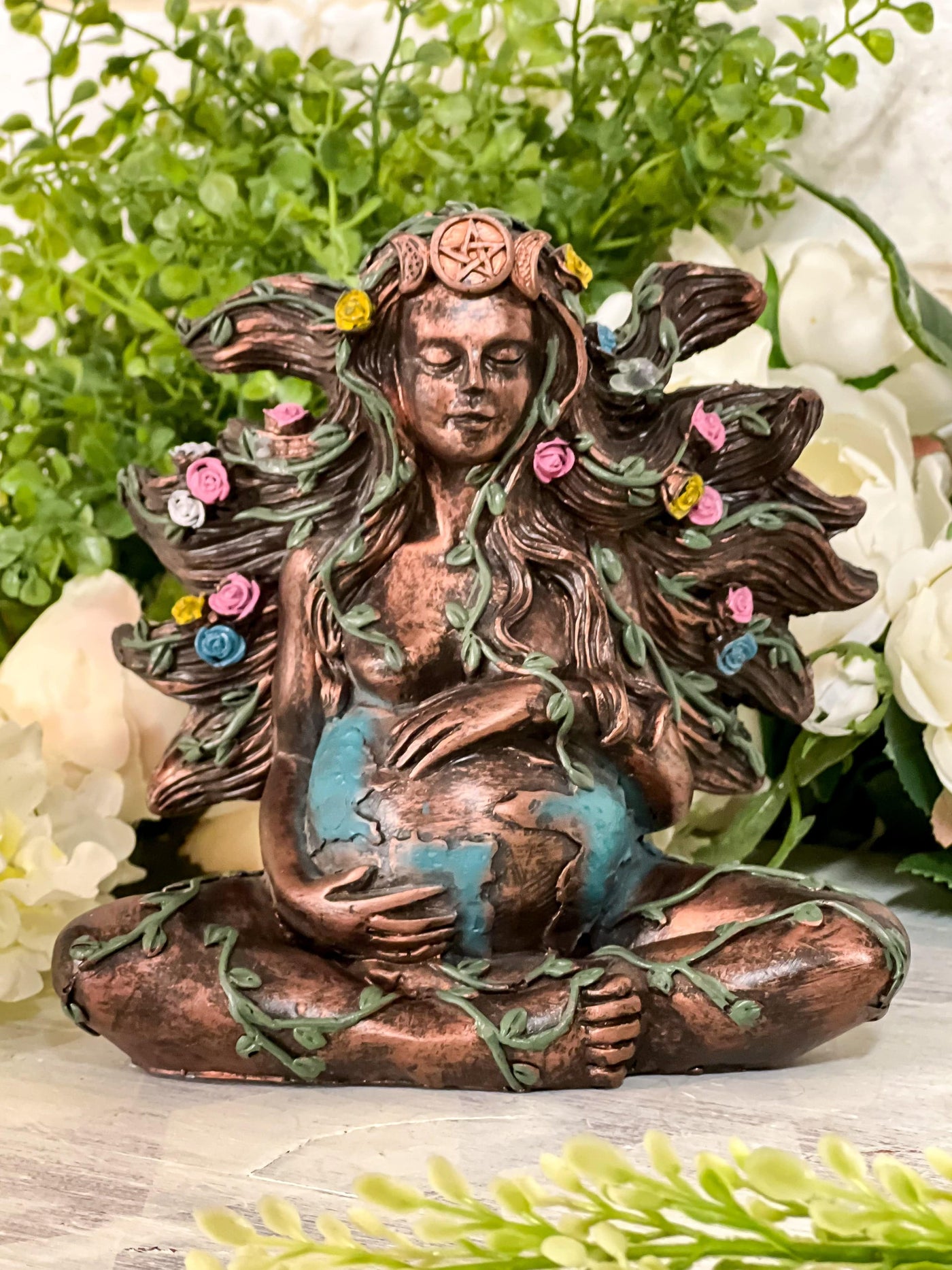 GAIA STATUE Revive In Style Vintage Furniture Painted Refinished Redesign Beautiful One of a Kind Artistic Antique Unique Home Decor Interior Design French Country Shabby Chic Cottage Farmhouse Grandmillenial Coastal Chalk Paint Metallic Glam Eclectic Quality Dovetailed Rustic Furniture Painter Pinterest Bedroom Living Room Entryway Kitchen Home Trends House Styles Decorating ideas