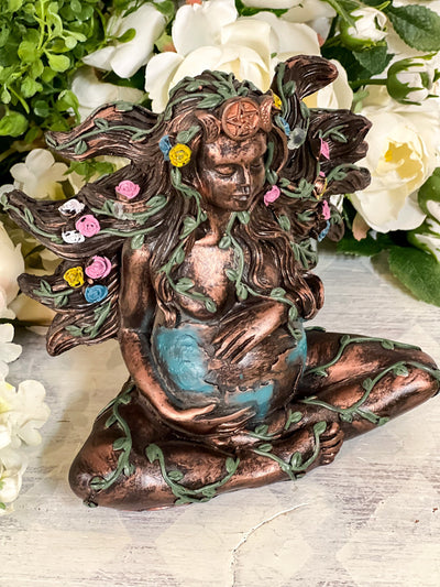 GAIA STATUE Revive In Style Vintage Furniture Painted Refinished Redesign Beautiful One of a Kind Artistic Antique Unique Home Decor Interior Design French Country Shabby Chic Cottage Farmhouse Grandmillenial Coastal Chalk Paint Metallic Glam Eclectic Quality Dovetailed Rustic Furniture Painter Pinterest Bedroom Living Room Entryway Kitchen Home Trends House Styles Decorating ideas