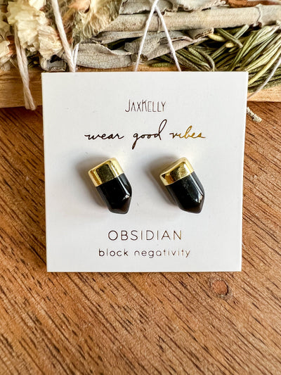 GOLD DIPPED EARRINGS 18K - BLACK OBSIDIAN Revive In Style Vintage Furniture Painted Refinished Redesign Beautiful One of a Kind Artistic Antique Unique Home Decor Interior Design French Country Shabby Chic Cottage Farmhouse Grandmillenial Coastal Chalk Paint Metallic Glam Eclectic Quality Dovetailed Rustic Furniture Painter Pinterest Bedroom Living Room Entryway Kitchen Home Trends House Styles Decorating ideas