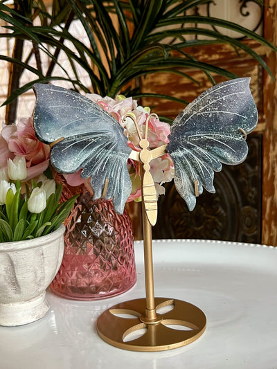 GRAPE AGATE BUTTERFLY WINGS ON STAND Revive In Style Vintage Furniture Painted Refinished Redesign Beautiful One of a Kind Artistic Antique Unique Home Decor Interior Design French Country Shabby Chic Cottage Farmhouse Grandmillenial Coastal Chalk Paint Metallic Glam Eclectic Quality Dovetailed Rustic Furniture Painter Pinterest Bedroom Living Room Entryway Kitchen Home Trends House Styles Decorating ideas