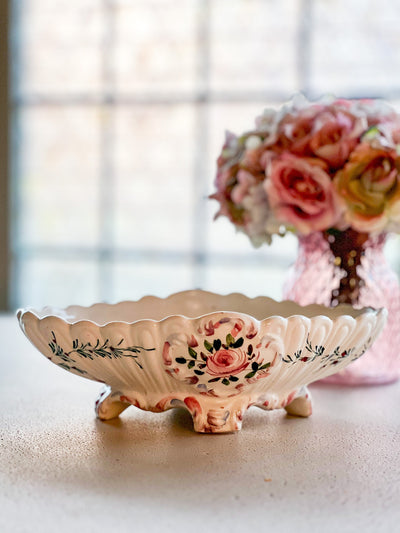 Italian Ceramic Scalloped Footed Candy Dish with Hand-Painted Floral Design (Vintage-Rare) Revive In Style Vintage Furniture Painted Refinished Redesign Beautiful One of a Kind Artistic Antique Unique Home Decor Interior Design French Country Shabby Chic Cottage Farmhouse Grandmillenial Coastal Chalk Paint Metallic Glam Eclectic Quality Dovetailed Rustic Furniture Painter Pinterest Bedroom Living Room Entryway Kitchen Home Trends House Styles Decorating ideas