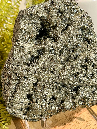 LARGE PERUVIAN PYRITE SPECIMEN ON ACRYLIC STAND Revive In Style Vintage Furniture Painted Refinished Redesign Beautiful One of a Kind Artistic Antique Unique Home Decor Interior Design French Country Shabby Chic Cottage Farmhouse Grandmillenial Coastal Chalk Paint Metallic Glam Eclectic Quality Dovetailed Rustic Furniture Painter Pinterest Bedroom Living Room Entryway Kitchen Home Trends House Styles Decorating ideas