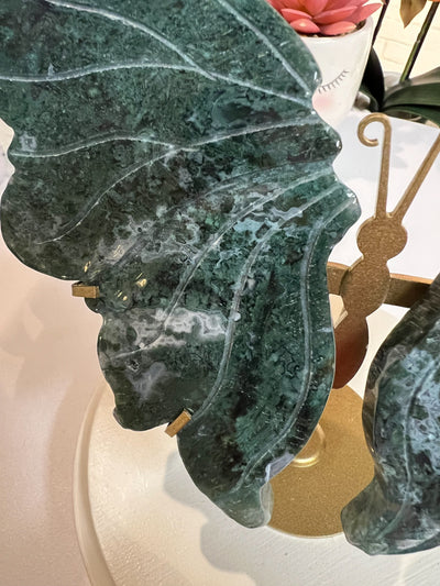 MOSS AGATE BUTTERFLY ON STAND Revive In Style Vintage Furniture Painted Refinished Redesign Beautiful One of a Kind Artistic Antique Unique Home Decor Interior Design French Country Shabby Chic Cottage Farmhouse Grandmillenial Coastal Chalk Paint Metallic Glam Eclectic Quality Dovetailed Rustic Furniture Painter Pinterest Bedroom Living Room Entryway Kitchen Home Trends House Styles Decorating ideas