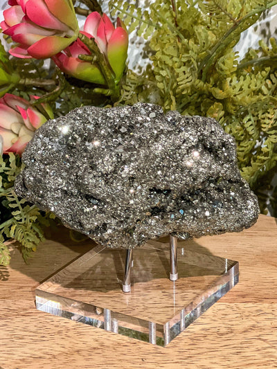 PERUVIAN PYRITE SPECIMEN ON ACRYLIC STAND Revive In Style Vintage Furniture Painted Refinished Redesign Beautiful One of a Kind Artistic Antique Unique Home Decor Interior Design French Country Shabby Chic Cottage Farmhouse Grandmillenial Coastal Chalk Paint Metallic Glam Eclectic Quality Dovetailed Rustic Furniture Painter Pinterest Bedroom Living Room Entryway Kitchen Home Trends House Styles Decorating ideas