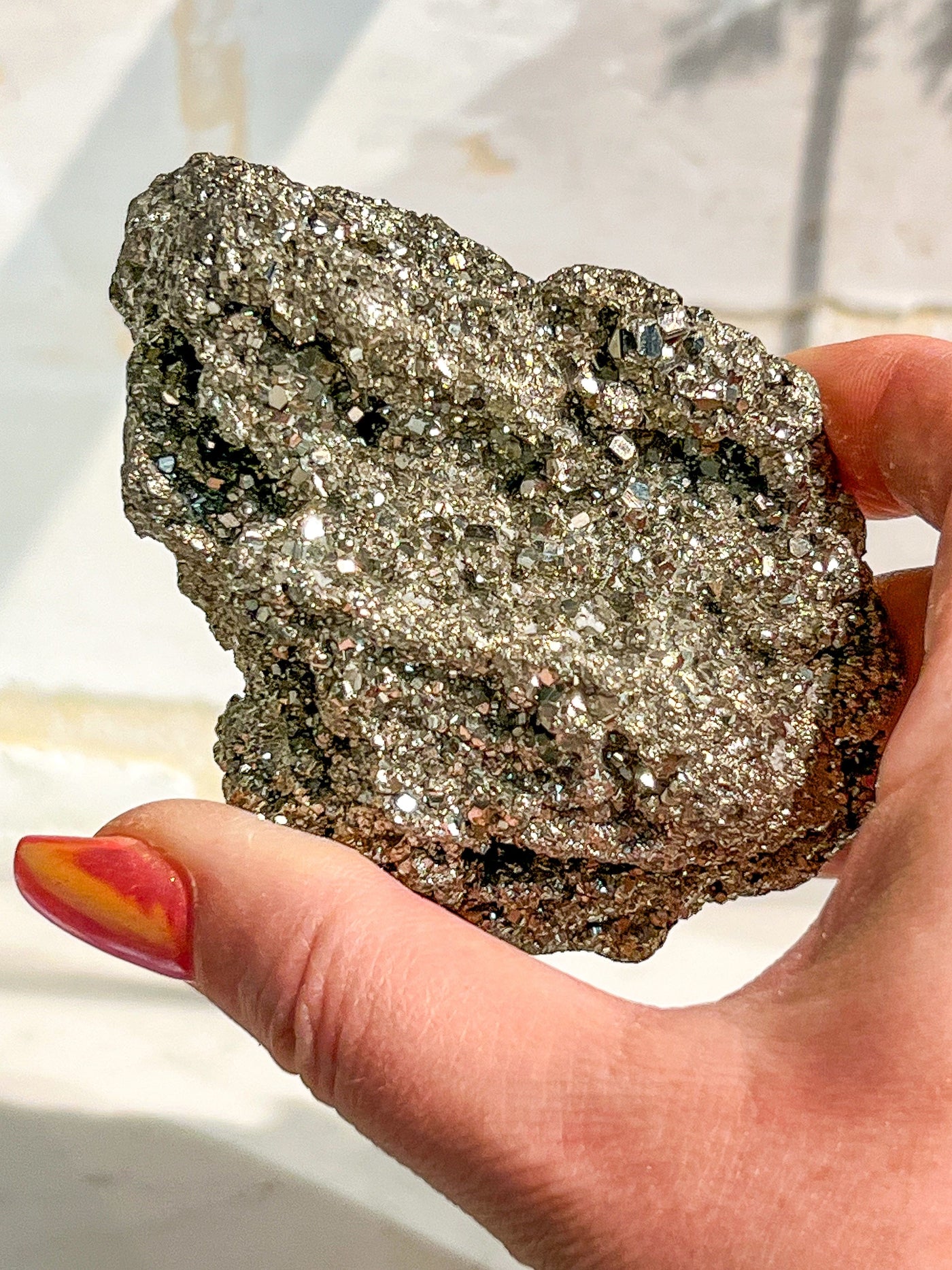 PERUVIAN PYRITE SPECIMEN ON ACRYLIC STAND Revive In Style Vintage Furniture Painted Refinished Redesign Beautiful One of a Kind Artistic Antique Unique Home Decor Interior Design French Country Shabby Chic Cottage Farmhouse Grandmillenial Coastal Chalk Paint Metallic Glam Eclectic Quality Dovetailed Rustic Furniture Painter Pinterest Bedroom Living Room Entryway Kitchen Home Trends House Styles Decorating ideas