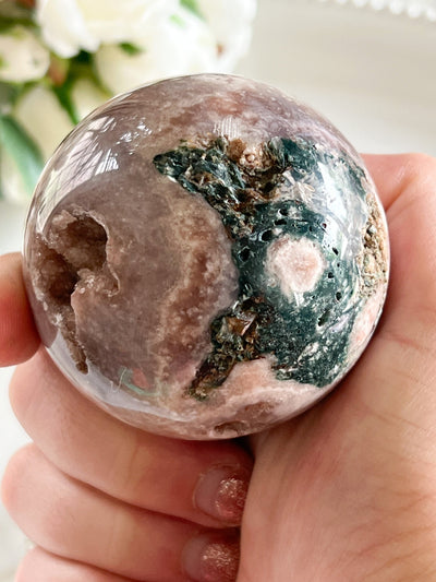 PINK AMETHYST SPHERE - DARK SUGAR DRUZY Revive In Style Vintage Furniture Painted Refinished Redesign Beautiful One of a Kind Artistic Antique Unique Home Decor Interior Design French Country Shabby Chic Cottage Farmhouse Grandmillenial Coastal Chalk Paint Metallic Glam Eclectic Quality Dovetailed Rustic Furniture Painter Pinterest Bedroom Living Room Entryway Kitchen Home Trends House Styles Decorating ideas