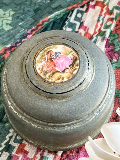 Powder Puff Music Box from the 1940s Revive In Style Vintage Furniture Painted Refinished Redesign Beautiful One of a Kind Artistic Antique Unique Home Decor Interior Design French Country Shabby Chic Cottage Farmhouse Grandmillenial Coastal Chalk Paint Metallic Glam Eclectic Quality Dovetailed Rustic Furniture Painter Pinterest Bedroom Living Room Entryway Kitchen Home Trends House Styles Decorating ideas
