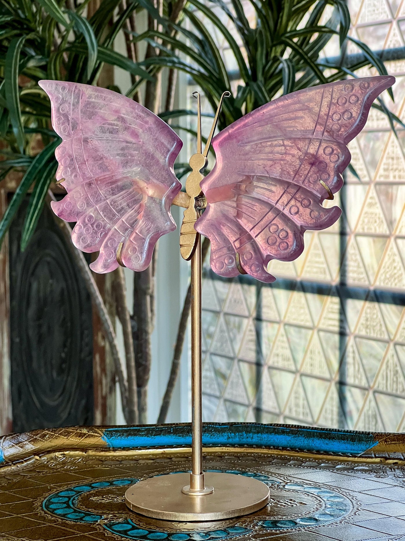 PURPLE FLUORITE BUTTERFLY WINGS ON STAND (MEDIUM) Revive In Style Vintage Furniture Painted Refinished Redesign Beautiful One of a Kind Artistic Antique Unique Home Decor Interior Design French Country Shabby Chic Cottage Farmhouse Grandmillenial Coastal Chalk Paint Metallic Glam Eclectic Quality Dovetailed Rustic Furniture Painter Pinterest Bedroom Living Room Entryway Kitchen Home Trends House Styles Decorating ideas