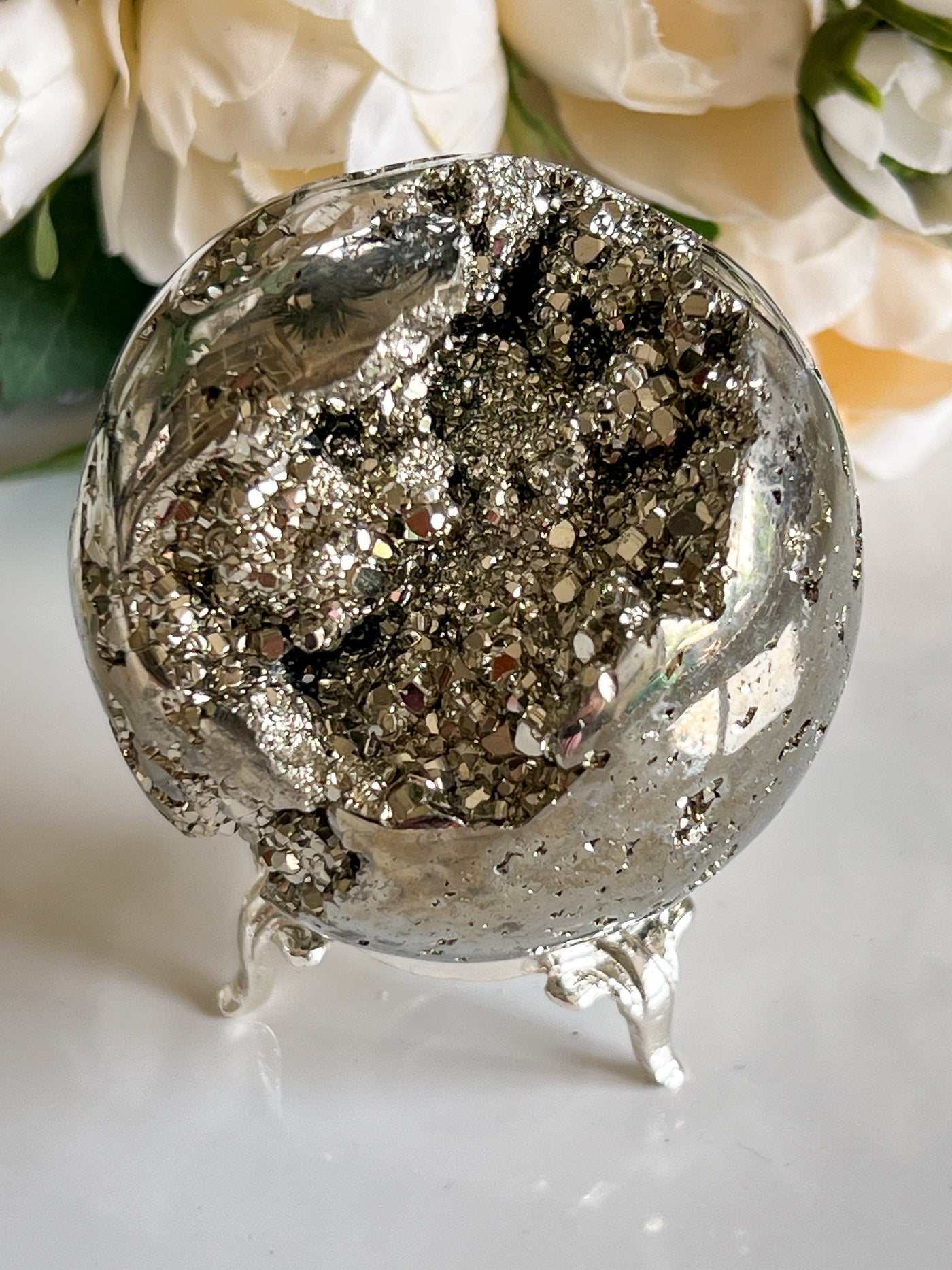 PYRITE SPHERES FROM PERU Revive In Style Vintage Furniture Painted Refinished Redesign Beautiful One of a Kind Artistic Antique Unique Home Decor Interior Design French Country Shabby Chic Cottage Farmhouse Grandmillenial Coastal Chalk Paint Metallic Glam Eclectic Quality Dovetailed Rustic Furniture Painter Pinterest Bedroom Living Room Entryway Kitchen Home Trends House Styles Decorating ideas
