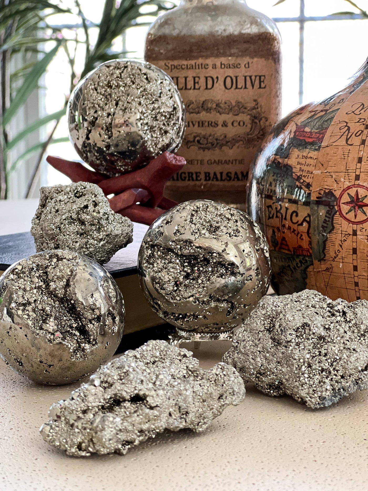 PYRITE SPHERES FROM PERU Revive In Style Vintage Furniture Painted Refinished Redesign Beautiful One of a Kind Artistic Antique Unique Home Decor Interior Design French Country Shabby Chic Cottage Farmhouse Grandmillenial Coastal Chalk Paint Metallic Glam Eclectic Quality Dovetailed Rustic Furniture Painter Pinterest Bedroom Living Room Entryway Kitchen Home Trends House Styles Decorating ideas