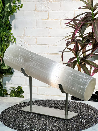 SELENITE CANNON ON PEWTER STAND (JUMBO) Revive In Style Vintage Furniture Painted Refinished Redesign Beautiful One of a Kind Artistic Antique Unique Home Decor Interior Design French Country Shabby Chic Cottage Farmhouse Grandmillenial Coastal Chalk Paint Metallic Glam Eclectic Quality Dovetailed Rustic Furniture Painter Pinterest Bedroom Living Room Entryway Kitchen Home Trends House Styles Decorating ideas