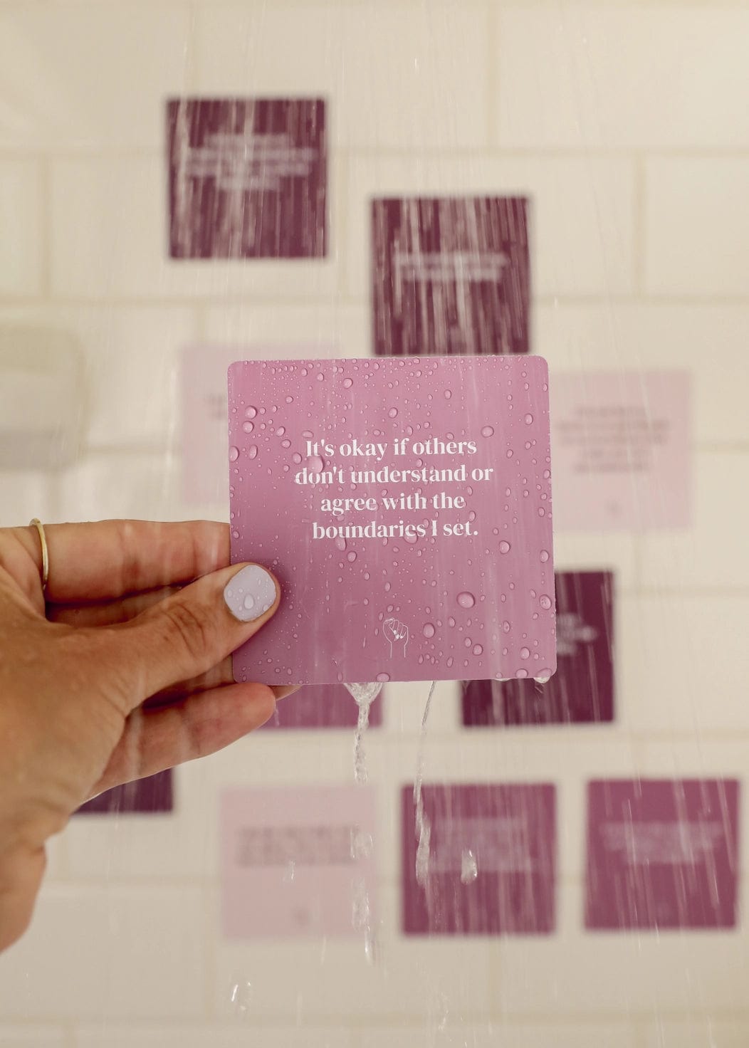 SHOWER AFFIRMATION CARDS - BOUNDARIES Revive In Style Vintage Furniture Painted Refinished Redesign Beautiful One of a Kind Artistic Antique Unique Home Decor Interior Design French Country Shabby Chic Cottage Farmhouse Grandmillenial Coastal Chalk Paint Metallic Glam Eclectic Quality Dovetailed Rustic Furniture Painter Pinterest Bedroom Living Room Entryway Kitchen Home Trends House Styles Decorating ideas