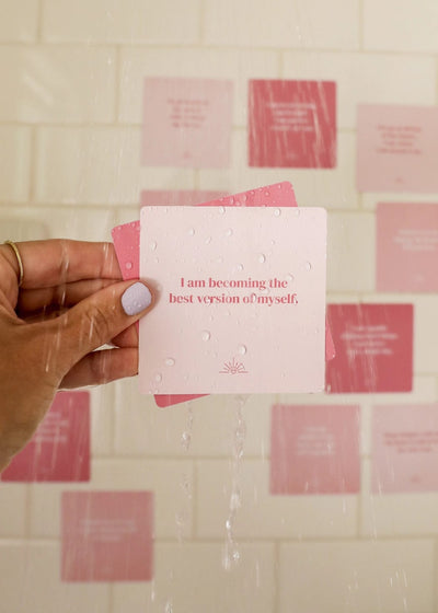 SHOWER AFFIRMATION CARDS - LOVE Revive In Style Vintage Furniture Painted Refinished Redesign Beautiful One of a Kind Artistic Antique Unique Home Decor Interior Design French Country Shabby Chic Cottage Farmhouse Grandmillenial Coastal Chalk Paint Metallic Glam Eclectic Quality Dovetailed Rustic Furniture Painter Pinterest Bedroom Living Room Entryway Kitchen Home Trends House Styles Decorating ideas