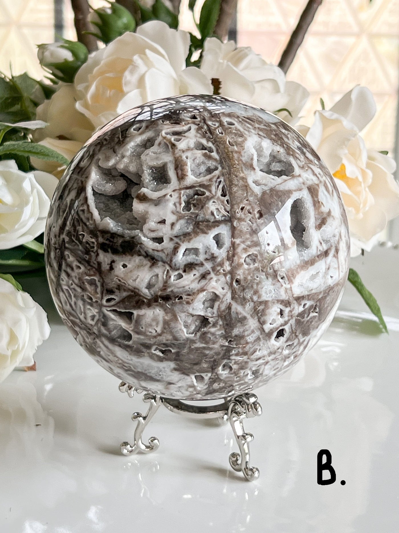 SPHALERITE DRUZY SPHERE (XL) Revive In Style Vintage Furniture Painted Refinished Redesign Beautiful One of a Kind Artistic Antique Unique Home Decor Interior Design French Country Shabby Chic Cottage Farmhouse Grandmillenial Coastal Chalk Paint Metallic Glam Eclectic Quality Dovetailed Rustic Furniture Painter Pinterest Bedroom Living Room Entryway Kitchen Home Trends House Styles Decorating ideas
