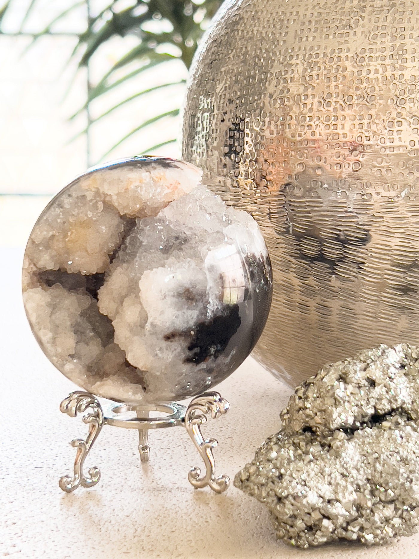 SPHALERITE SUGAR BALL DRUZY AGATE SPHERE (MEDIUM) Revive In Style Vintage Furniture Painted Refinished Redesign Beautiful One of a Kind Artistic Antique Unique Home Decor Interior Design French Country Shabby Chic Cottage Farmhouse Grandmillenial Coastal Chalk Paint Metallic Glam Eclectic Quality Dovetailed Rustic Furniture Painter Pinterest Bedroom Living Room Entryway Kitchen Home Trends House Styles Decorating ideas