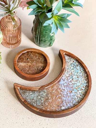 SUN & MOON CRYSTAL TRAY SET Revive In Style Vintage Furniture Painted Refinished Redesign Beautiful One of a Kind Artistic Antique Unique Home Decor Interior Design French Country Shabby Chic Cottage Farmhouse Grandmillenial Coastal Chalk Paint Metallic Glam Eclectic Quality Dovetailed Rustic Furniture Painter Pinterest Bedroom Living Room Entryway Kitchen Home Trends House Styles Decorating ideas